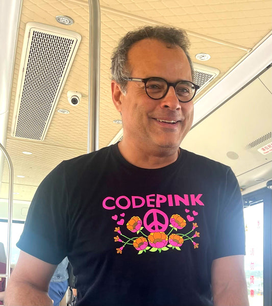CODEPINK Black Floral Peace T-shirt